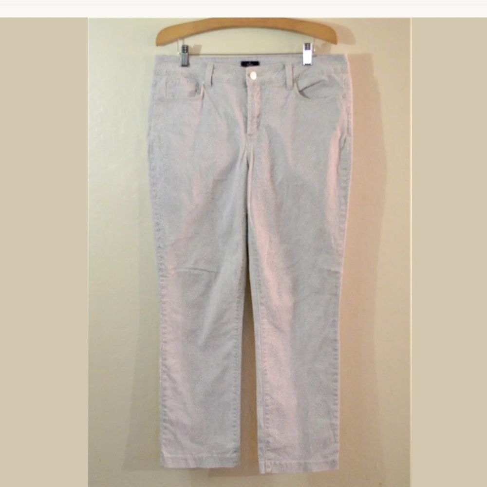 NYDJ Lift Tuck Animal Print Ankle Jeans Size 12